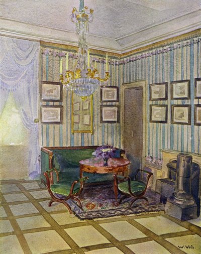 Salon au château de Stutensee, près de Karlsruhe, décoré dans un style classique, vers 1800 - Unbekannt Unbekannt